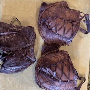 Adore me set plum colored bra and panties. New